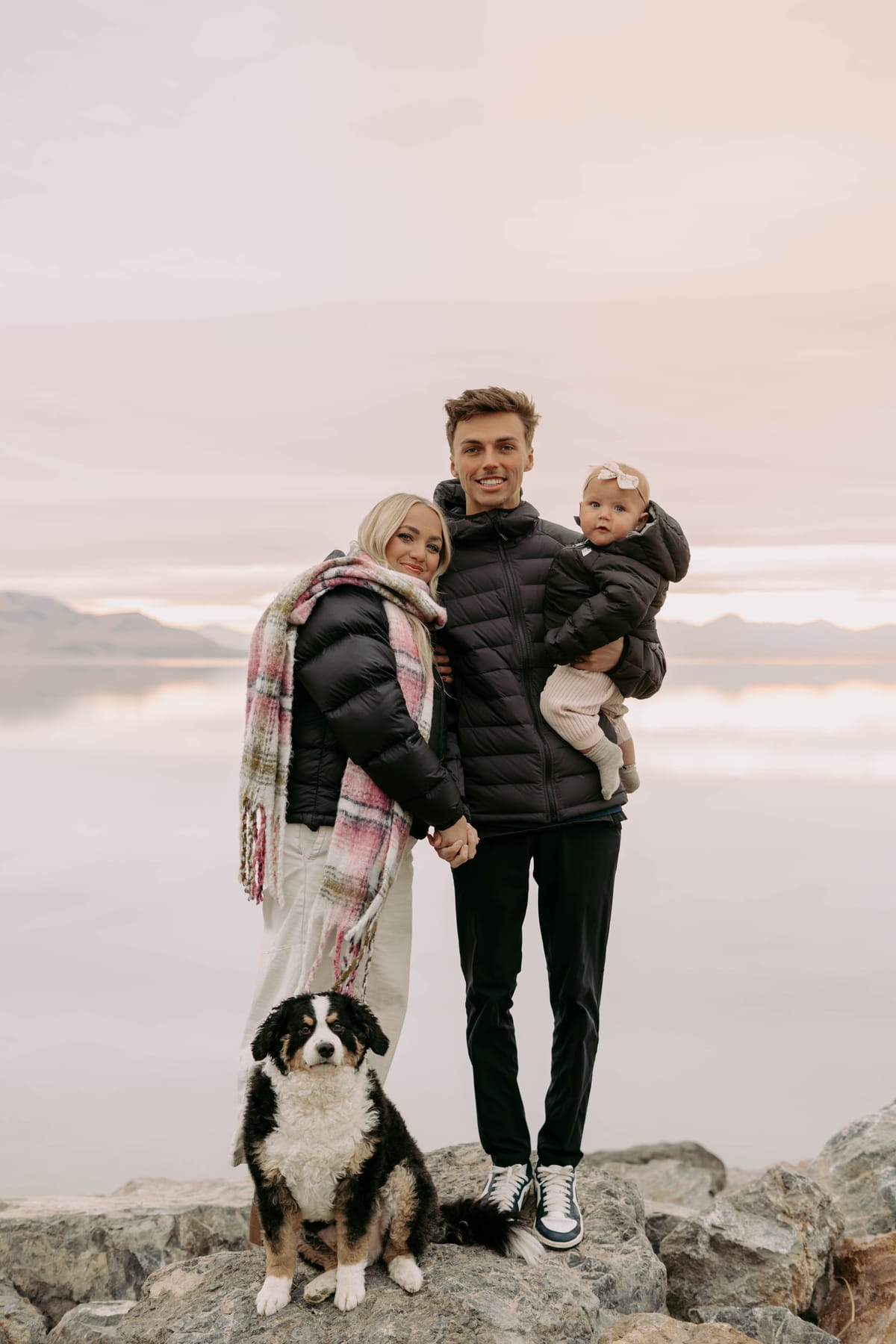 Braxton Hatch, owner of TruShade, with his family and their dog