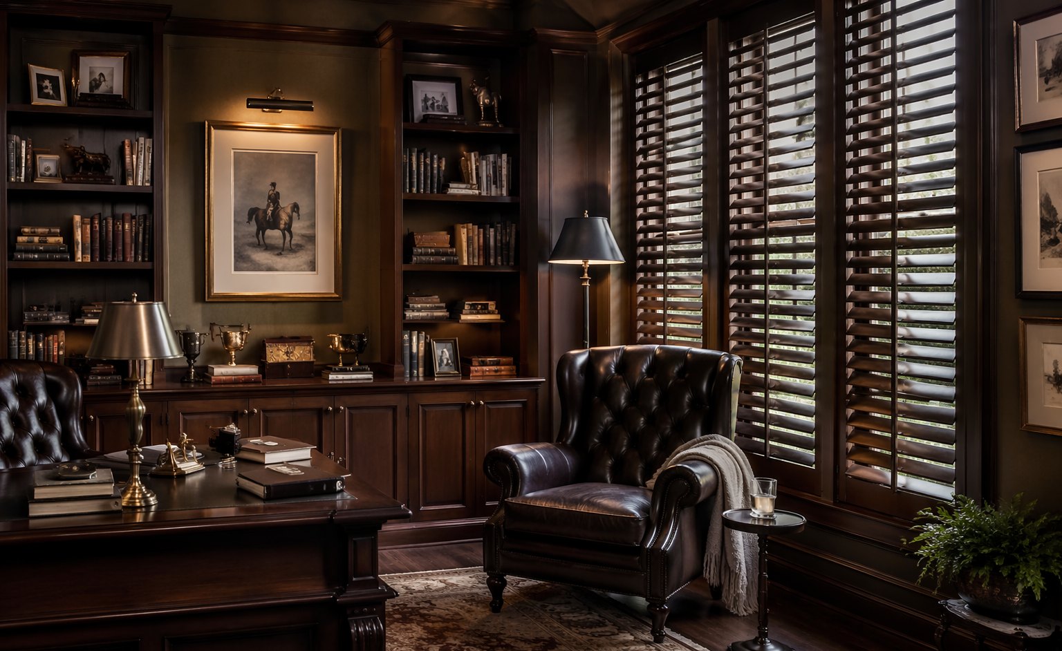 Wood Shutters in a Study